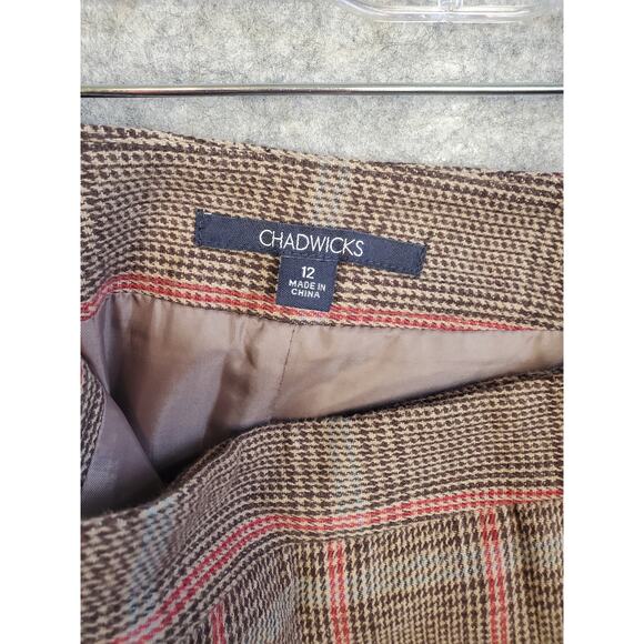 Chadwicks Women's Size 12 Houndstooth Plaid Wrap Maxi Skirt - Picture 3 of 5